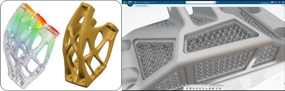 Lattice structures used to take further weight out of the bracket